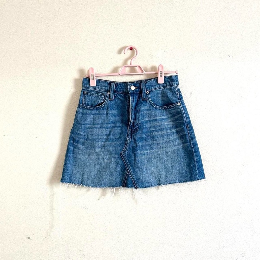 Madewell A-Line Denim Skirt in Blue